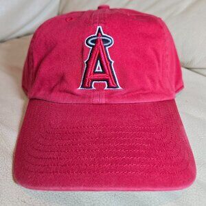 VTG Anaheim Angles Hat Strapback Dad Cap Mens Red MLB Baseball Fan Casual